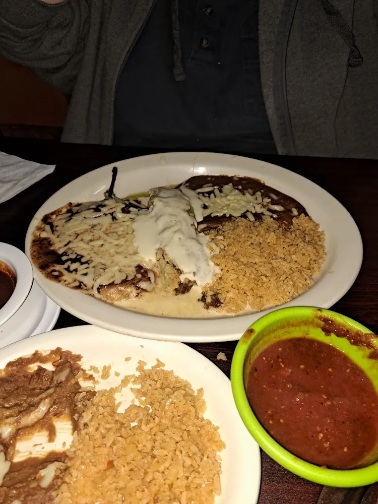 Combination Chile Relleno and Beef Tamale