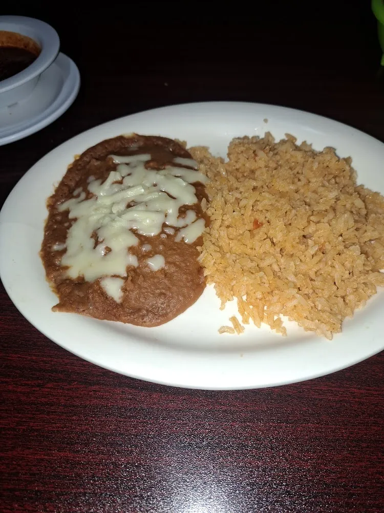 Rice and Beans That Come with Molcajete